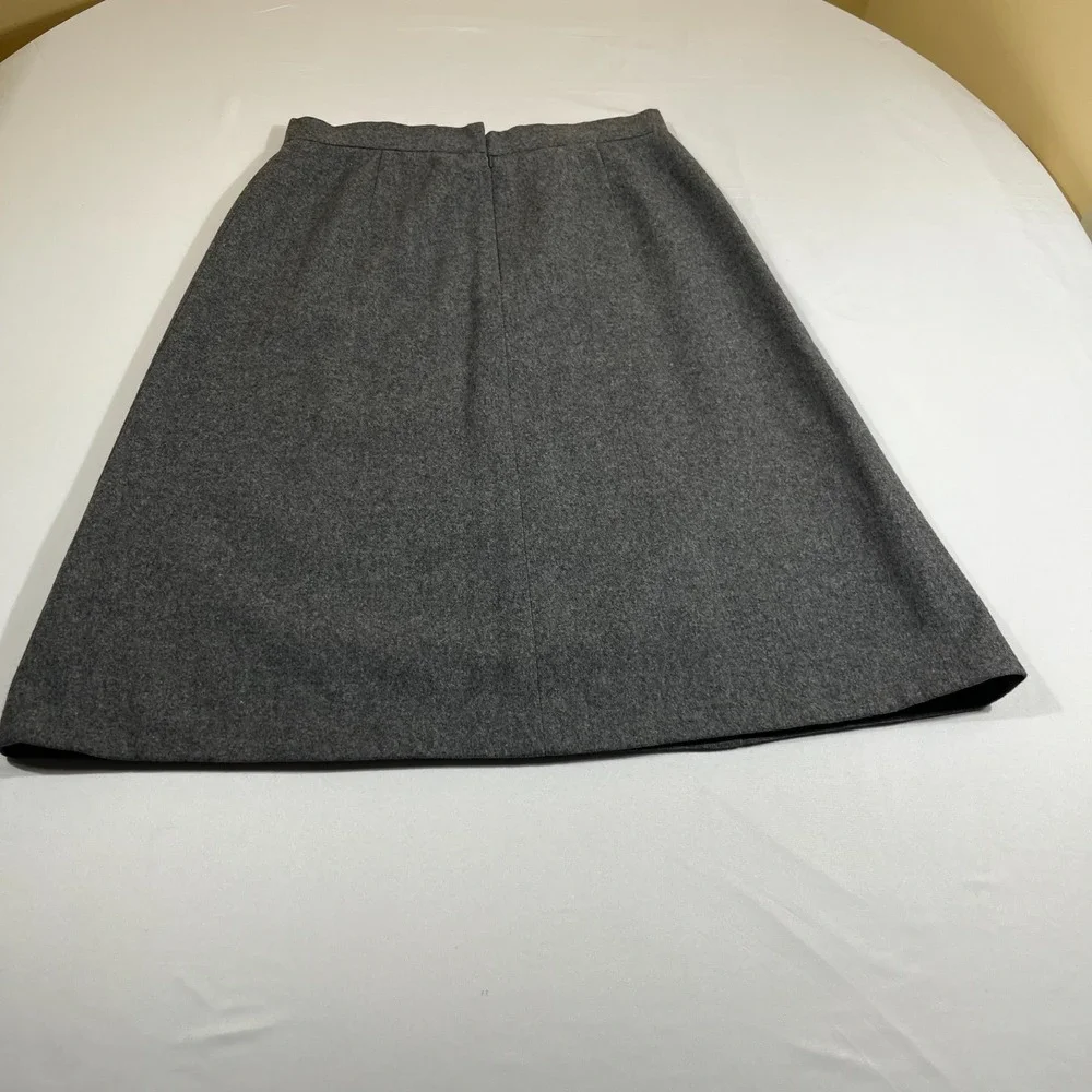 St Michael Vintage Wool A-Line Skirt 18 Grey Midi‎ Dark Academia Mod Minimalist